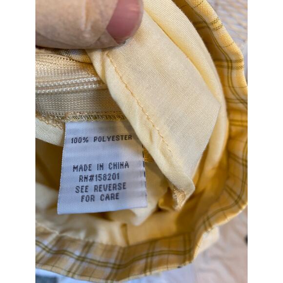 Cali 1850 Skirt Pleated Plaid Tan and Yellow Side Zip Lined Polyester Size Med - Picture 7 of 7